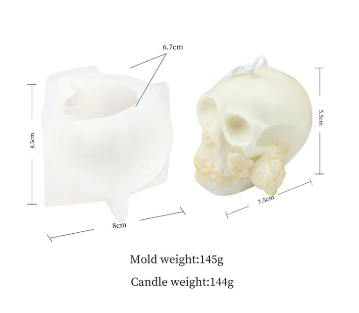 Spooky Skull Candle Mold