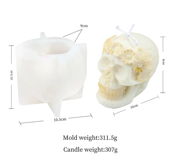 Spooky Skull Candle Mold